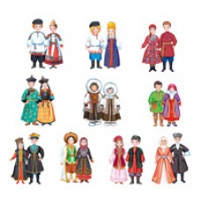 Плакат-мини  Костюмы народов России (10 народов, 20 костюмов) 185х250 мм