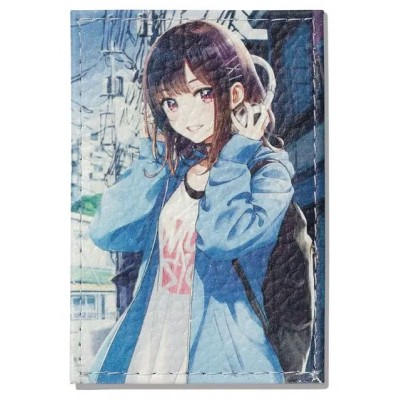 Обложка для проездных документов нат.кожа цветной рисунок по коже 