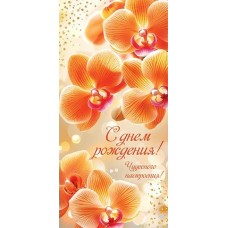 Конверт для денег  С днем рождения! 85х165 мм