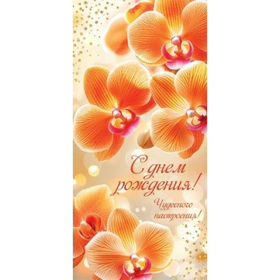 Конверт для денег  С днем рождения! 85х165 мм