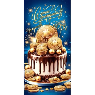 Конверт для денег  С днем рождения! 85х165 мм