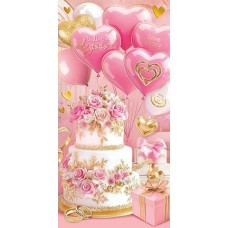 Конверт для денег  С днем свадьбы! 85х165 мм