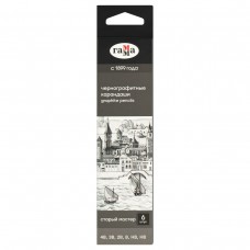 Карандаш ч/г набор  6шт.,4B, 3B, 2B, B, HB, HB; кедр, картон. упаковка, европодвес 