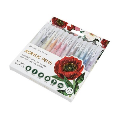 Ручка акриловая набор 12 цветов 