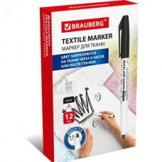 Маркер для ткани черный  TEXTILE MARKER,несмываемый, круглый наконечник 1-3мм, Brauberg