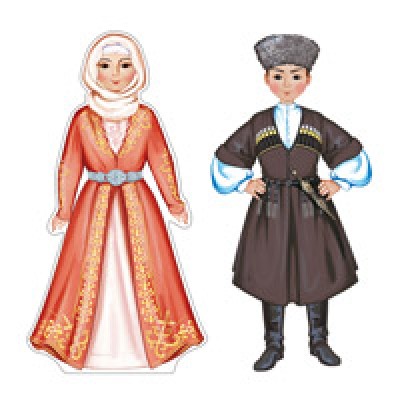 Плакат Народы России. Чеченцы, 2 шт 180х410 мм