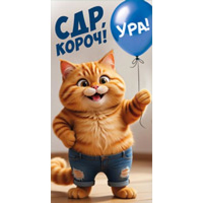 Конверт для денег  С ДР, Короч! 82х170 мм