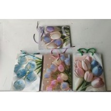 Пакет Бумажный плотный с фольгой Тюльпаны  260х320х100 мм