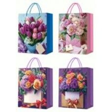 Пакет Бумажный Цветы 180х240х80 мм