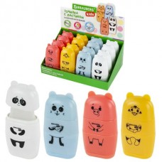 Точилка пластиковая 2 отверстия с ластиком 2 в 1, KIDS