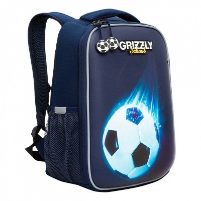 Рюкзак школьный  синий, облегченный с 1 отд.вес 0,9 Grizzly