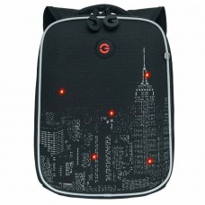 Рюкзак школьный  черный,облегченный с 1 отд.896гр.,10,5л.светодиодная плдсветка Grizzly