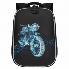 Рюкзак школьный  черный,облегченный,1отд.	26х37х16см.на рост ростом от 125 до 140 см. Grizzly