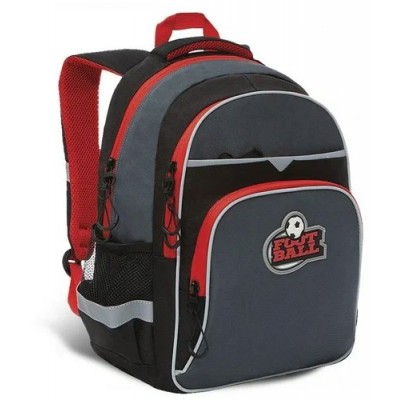 Рюкзак школьный  ( черный - синий),анатом.спинка,светоотр.элементы, Grizzly