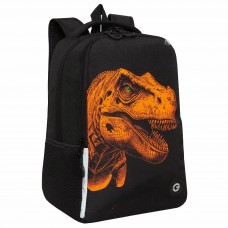 Рюкзак школьный  ,черный - светоотражающий,Динозавр,легкий с жесткой спинкой,2 отд.т 7 лет ростом от 125 до 140 см. Grizzly