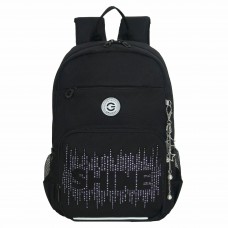 Рюкзак школьный  черный - серебро, с карманом для ноутбука 13