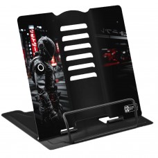 Подставка для книг металлическая ГОНЩИК В ШЛЕМЕ,19x20x15.5 см, окрашенный чёрный металл Феникс