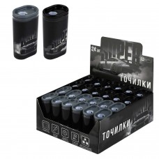 Точилка пластик 1 отверстие ФОРСАЖ, ассорти, полистирол, чёрный, Феникс