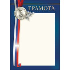 Грамота Спорт 2 место плотностью 200 г/кв.м. 210х297 мм