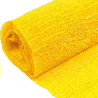 Бумага для творчества гофрированная  80г/м2, 50*200см. желтая Darvish