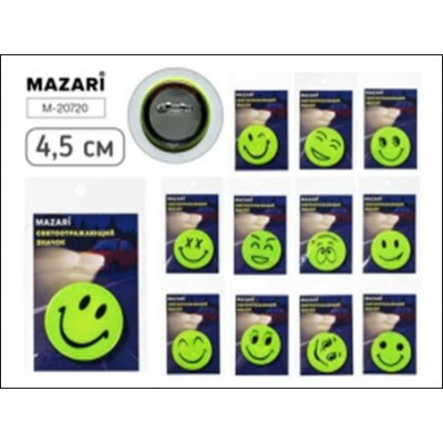Значок   металлический, светоотражающий, 4.5 см, ОПП-упаковка Mazari