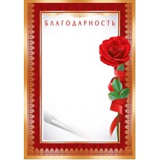 Благодарность Без символики (для принтера) 210х297 мм