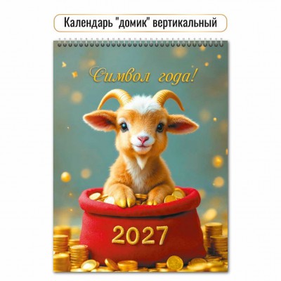 Календарь Домик вертикальный перекидной символ года 2027 г 100х140 мм