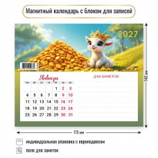 Календарь На магните с блоком для записей символ года  2027 г 200х150 мм