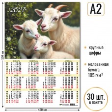 Календарь Листовой А2 символ года 2027 г 420х594 мм