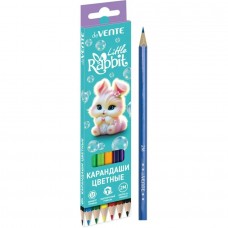 Карандаши 6цв. дерево 6-гранные д, Little Rabbit, карт.уп. deVente