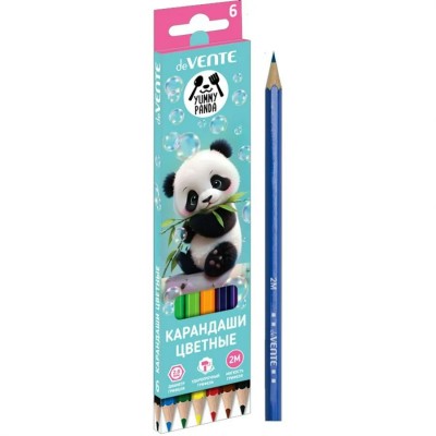 Карандаши 6цв. дерево 6-гранные, Yummy Panda карт.уп. deVente