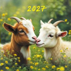 Календарь  на скрепке с курсором символ года 2027 г 230х230 мм