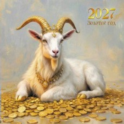 Календарь  на скрепке с курсором  символ года 2027 г 230х230 мм