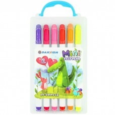 Фломастеры 12 цв. утолщенные mini,Крокодильчик,на водной основе Darvish