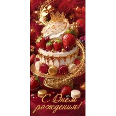 Конверт для денег  С Днем рождения! 83х165 мм