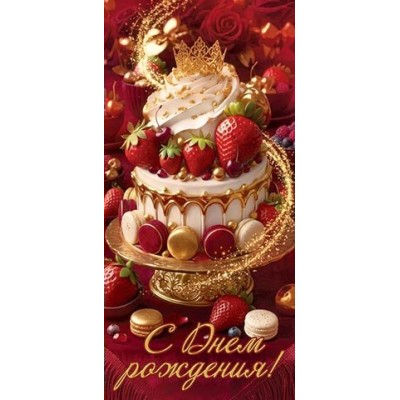 Конверт для денег  С Днем рождения! 83х165 мм
