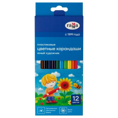 Карандаши 12цв. пластик  