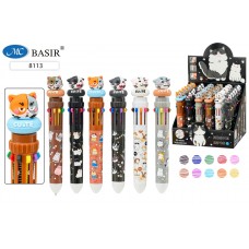 Ручка шариковая многоцветная 10 цветов BASIR