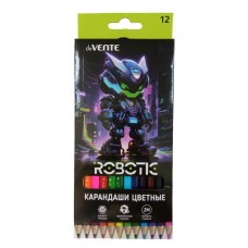 Карандаши 12цв. дерево 6-гран., Robotic,  карт.уп. deVente