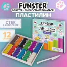 Пластилин 12цв.  классический,кросс-серия 