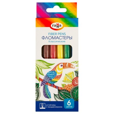 Фломастеры 6 цв круглые  