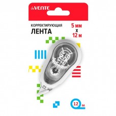 Штрих лента 5мм*12м  блистер, фронт. аппликатор, корпус белый deVente
