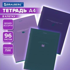 Тетрадь 96 листов клетка скрепка А4,глянцевый лак, 