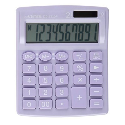 Калькулятор 10 разрядный  настольный, 2-е пит. 105x127x21мм DD-3310P, сиреневый deVente