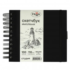 Скетчбук 150*150 спираль 100л.,  