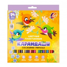 Карандаши 24цв. пластик ZOO, шестигран., Луч