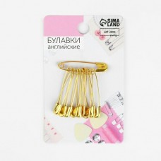 Булавка   английская, металл №1 3,1*0,5*0,1см (наб 10шт. цена за наб) золотой АртУзор