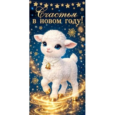 Конверт для денег  Счастья в новом году! 84х168 мм