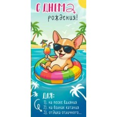 Конверт для денег С Днем Рождения! 82х171 мм