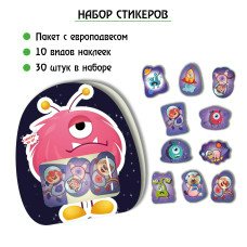 Наклейка  стикеров Инопланетяшки (набор 30 шт) 30х40 мм